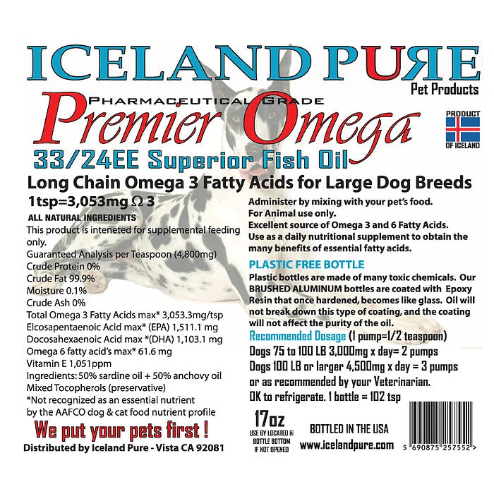 Premier Omega Oil For Large Dog Breeds - 8.75oz